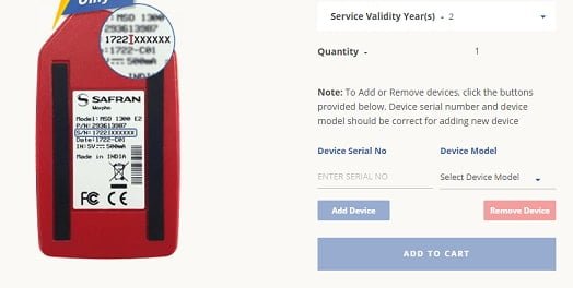 Morpho rd service registration