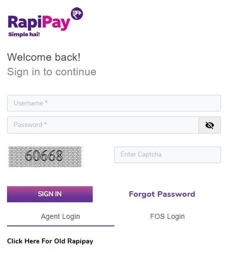 Rapipay agent login