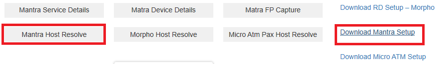 Fino Bank Mantra RD Service Setup
