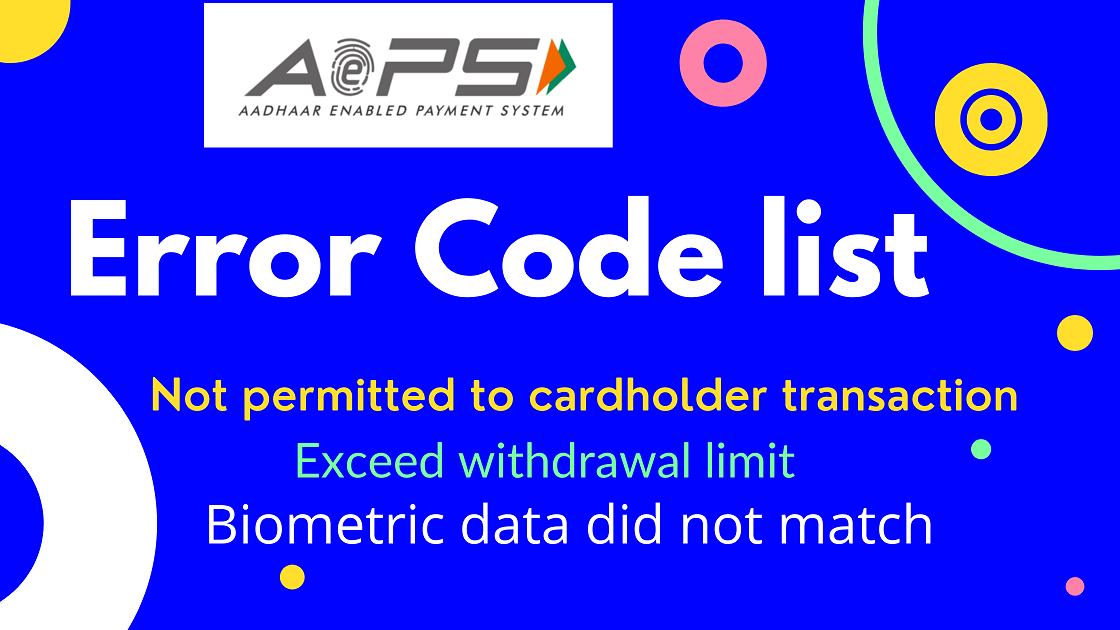Aeps Transaction Response Error Codes