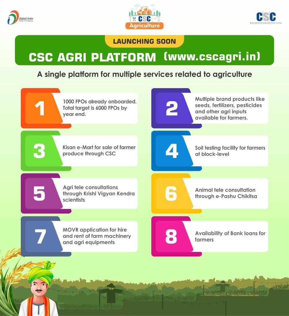 CSC Agriculture Portal for multiple services related to agriculture