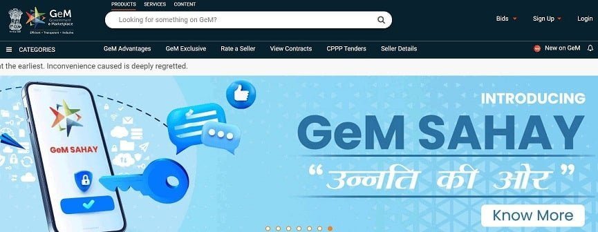 Gem Login and registration portal