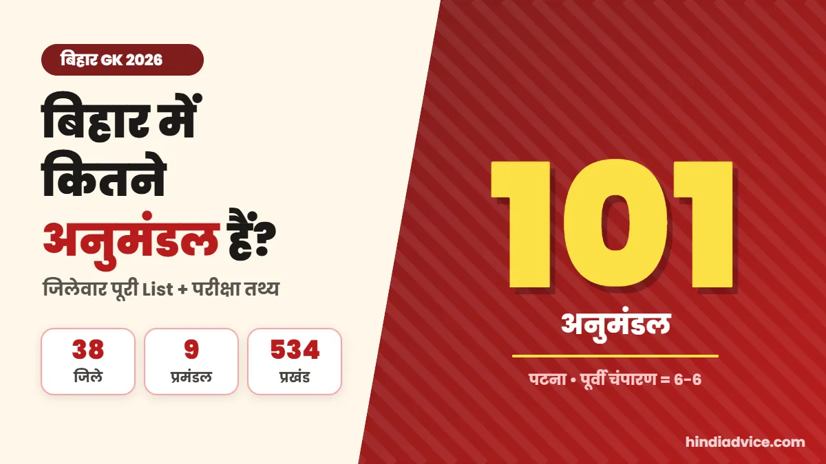 बिहार में कितने अनुमंडल हैं - 101 अनुमंडल, 38 जिले, 9 प्रमंडल